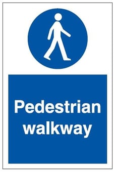 Picture of Pedestrian Walkway Sign - 200 x 300Hmm - Rigid Plastic - [AS-MA206-RP] 