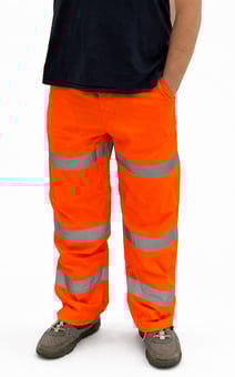 picture of Orange Hi Vis Polycotton Work Trousers - Regular Leg - ABT-PHR-30