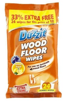 picture of Duzzit Jumbo Wood Floor Wipes - 24 Wipes - [ON5-DZT012A/B]