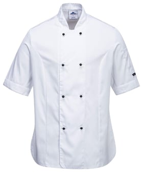 picture of Portwest Rachel Ladies Short Sleeve Chefs Jacket - White - PW-C737WHR