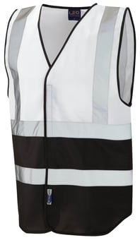 Picture of Pilton - Dual Colour Reflective Waistcoat - White/Black - Non EN471 - LE-W05-WH/BK - (DISC-R)