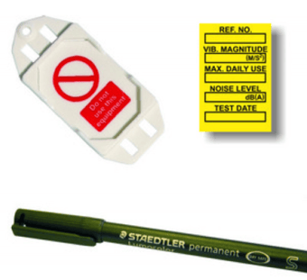 Picture of Vibration Control Mini Tag Insert Kit - Yellow (20 AssetTag holders, 40 inserts, 1 pen) - [SCXO-CI-TG63YK]
