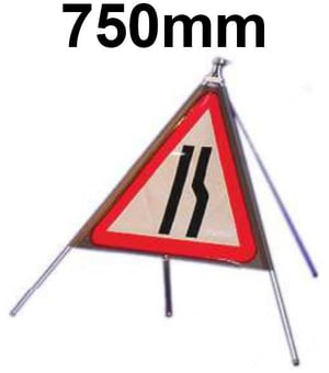 picture of Roll-up Traffic Signs - Road Narrows Right LARGE - Class 1 Ref BSEN 1899-1 2001 - 750mm Tri. - Reflective - Reinforced PVC - [QZ-517OS.750.SF]