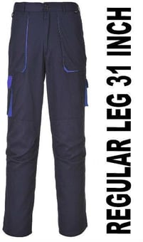picture of Portwest -  Texo Contrast Trouser - Navy Blue - Reg Leg - 245g - PW-TX11NAR