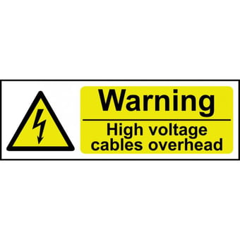 Picture of Spectrum Warning High Voltage Cables Overhead - RPVC 600 x 200mm - SCXO-CI-12563