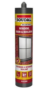 picture of Soudal Window Door & Building Silicone Sealant - Brilliant WHITE 290ml - [DK-DKSD159302]