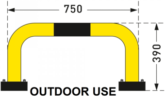 picture of BLACK BULL FLEX Protection Guard - Outdoor Use - (H)390 x (W)750mm - Yellow/Black - [MV-196.28.870]