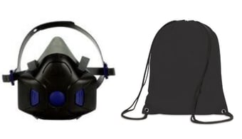 picture of 3M - Secure Click Reusable Half Face Mask With Speaking Diaphragm - HF-800 Series - Small - TSSC Bag - [IH-KITHF-801SD]