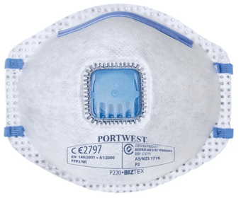 Picture of Portwest P220 FFP2 Carbon Valved Respirator - Pack of 10 - [PW-P220WHR] - (DISC-R)