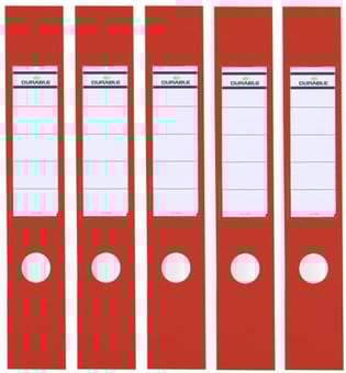 Picture of Durable - ORDOFIX 60 MM Self-adhesive Spine Labels For Lever Arch Files 70mmW - Red - 390 x 60 mm - Pack of 100 Labels - [DL-809003]