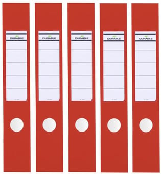 Picture of Durable - ORDOFIX 60 MM Self-adhesive Spine Labels For Lever Arch Files 70mmW - Red - 390 x 60 mm - Pack of 100 Labels - [DL-809003]