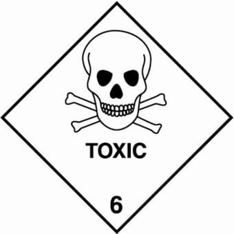 picture of UN Hazard Warning Diamond Label Self Adhesive Placard - TOXIC (Class 6) - [HZ-HZ611]