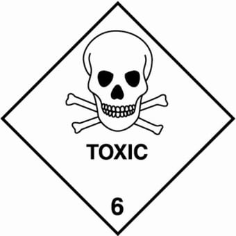 Picture of UN Hazard Warning Diamond Label Self Adhesive Placard - TOXIC (Class 6) - [HZ-HZ611]
