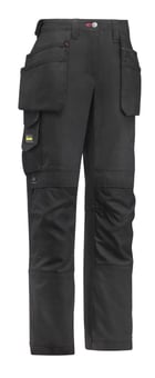 picture of Snickers - Canvas+ Women's Holster Pocket Black Trousers - SW-3714-0404 - (DISC-R)