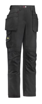Picture of Snickers - Canvas+ Women's Holster Pocket Black Trousers - SW-3714-0404 - (DISC-R)