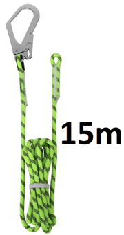 picture of LifeGear 14mm Polyester Rope Tag Line with Scaffold Hook 15mtr - [GF-LG-TL-15MTR]