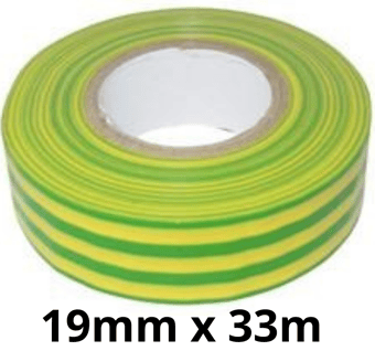 picture of Yellow / Green PVC Insulating Tape - 19mm x 33 meters - Sold Per Roll - [EM-YELLOW-GREEN-33]