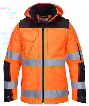 Picture of Portwest - Pro Hi-Vis 3-in-1 Jacket - Orange/Black - PW-C469OBR