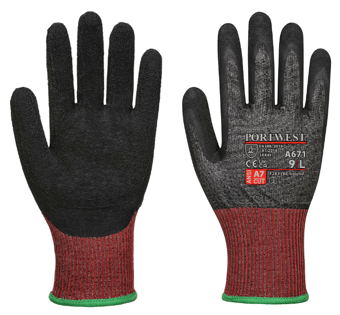 picture of Portwest A671 CS AHR13 Latex Cut Resistant Gloves Black - PW-A671K8R