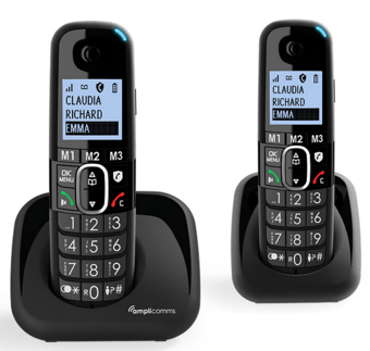 picture of Amplicomms BigTel 1502 Duo Black Cordless Dect Phone - [PDL-ATL1423457]