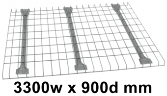 picture of BiGDUG Pallet Racking Galvanised Wire Mesh Deck With 3x Supports - 3300w x 900d mm Levels - [BDU-MPMDKIT3390]