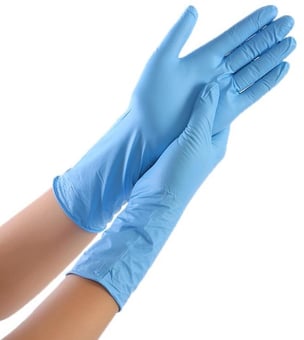 Picture of Supreme TTF Disposable 12 Inch Long Cuff Nitrile Blue Glove - Box of 100 Gloves - [HT-NELO5.5]