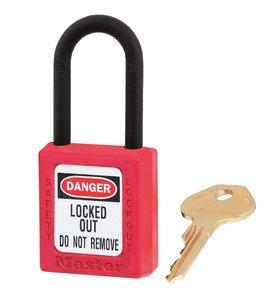 picture of Masterlock - Zenex 406 Non-Conductive Composite Lock-Out Padlock - Red - With One Unique Key - [MA-406RED]
