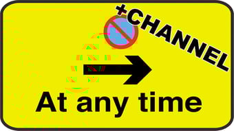 picture of At Any Time Arrow Right Sign With Fixing Channel - 250 x 180Hmm - Aluminium - [AS-TR63C-ALU]