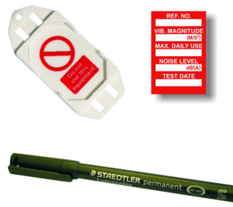 Picture of Vibration Control Mini Tag Insert Kit - Red (20 AssetTag holders, 40 inserts, 1 pen) - [SCXO-CI-TG63RK]
