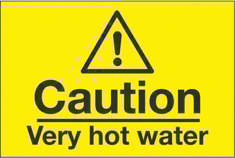Picture of Caution Hot Water Sign - 75 X 50Hmm - Rigid Plastic - [AS-WA123-RP]