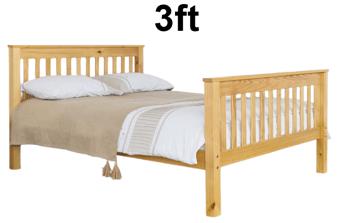 picture of Alba Amazon Lacquered Wooden Bed with Timber Slats - 3ft - [ABF-ABD-AMA-1]