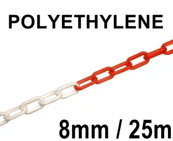 picture of JSP - Red/White 8MM Thick Chain - 25m Long - For Post and Chain System - [JS-HDC000-275-400]