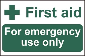 picture of Spectrum First aid For emergency use only – PVC 300 x 200mm - SCXO-CI-1557