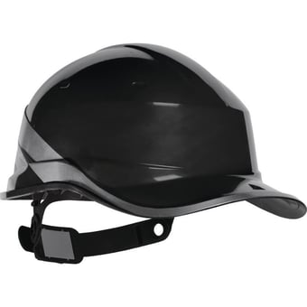 picture of Diamond V - Baseball Cap Shape - Black Safety Helmet - Unvented - [LH-DIAM5NO]