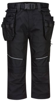 picture of Portwest - KX3 3/4 Holster Shorts - Black - Kingsmill Poly-cotton - 230g - PW-KX344BKR