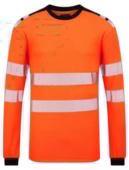 picture of Portwest FR736 - PW3 Modaflame Knit HVO FR Long Sleeve T-Shirt - Orange/Black - PW-FR736OBR