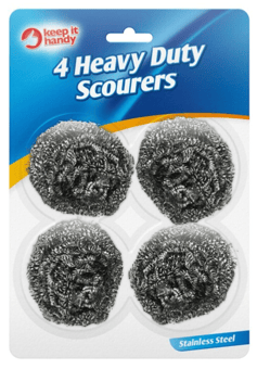 picture of Keep It Handy Heavy Duty Spiral Steel Scourers - 4 Pack - [OTL-313502]