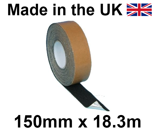 Black Conformable Grip Anti-Slip Self Adhesive Tape - 150mm x 18.3m Roll - [HE-H3406N-(150)]