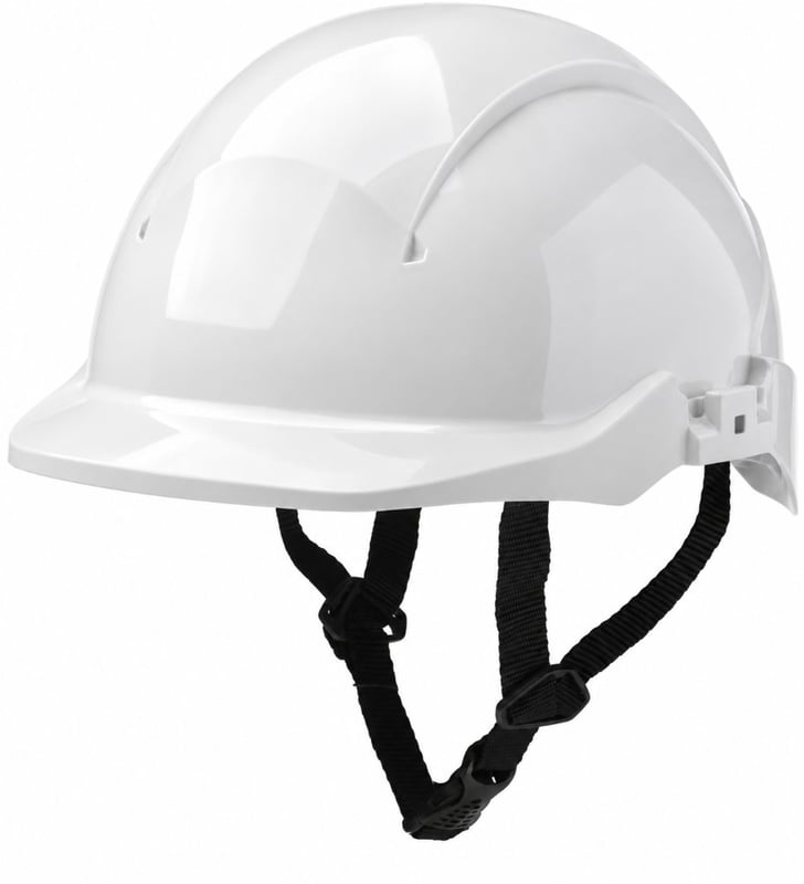 Centurion Concept SecurePlus White Safety Helmet - Unvented - Slip Ratchet - Reduced Peak - [CE-S08CWL]