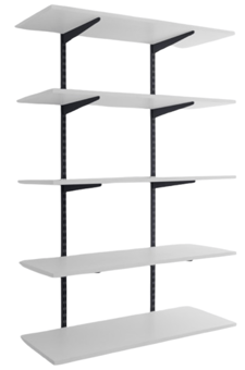 Picture of BiGDUG Twin Slot Shelving Kit - 1600h x 1000w x 400d mm - 5 White Melamine Levels - [BDU-TSB1645W]