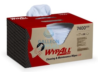 picture of Wypall L20 Cleaning & Maintenance Wiping Paper Brag Box 280 Sheets - [GU-7400]