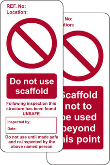 Picture of Scaffold Prohibition Tags (Pack of 10) - SCXO-CI-TG0810