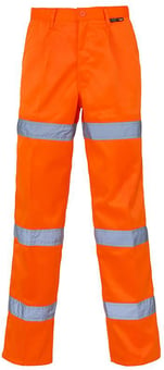 picture of Hi Vis Orange 3 Band Polycotton Trousers - Tall Leg - ST-PC38982-F