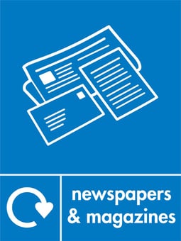 Picture of Recycling Signs - Newspapers & Magazines - 300 X 400Hmm - Rigid Plastic - [AS-WR19-RP]