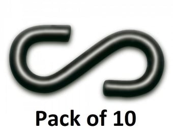 picture of Chain 'S' Hook Galvanised Steel + Plastic Coated - Black - Pack of 10 - [MV-216.10.012]