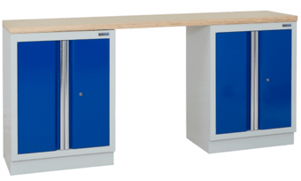 picture of BiGDUG 2041mm Wide Workbench - 2x 2 Door Cupboard - Multiplex Worktop - [BDU-TGC101GBM] - (P) 