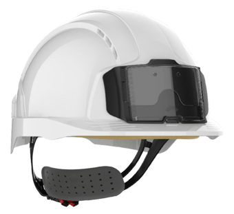 Picture of JSP EVOLite CR2- White Safety Helmet Vented with ID Badge Holder and Reflective Strips - [JS-AJB173-400-100]