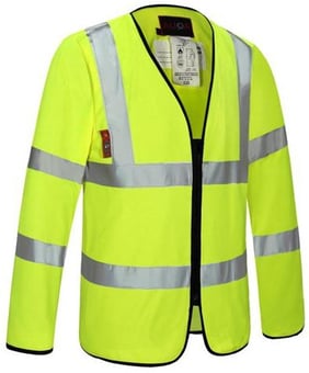 picture of Aqua Flame Retardant Hi-Vis Mesh Yellow Jacket - FU-JK025-Y - (DISC-X)