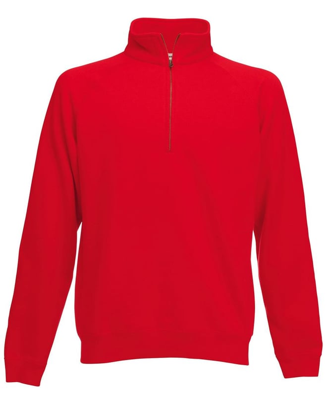 picture of Fruit Of The Loom Zip Neck Sweatshirt - Red - BT-62114-RED