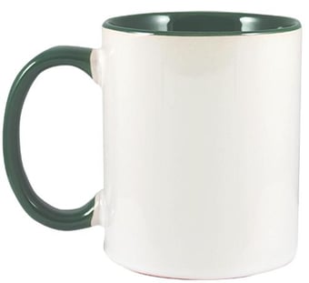 picture of Branded With Your Logo - Two Tone Mug Cobalt Green Handle & Inner - Pre-Printed - [MT-SUB/MUG2T/GRN/12]